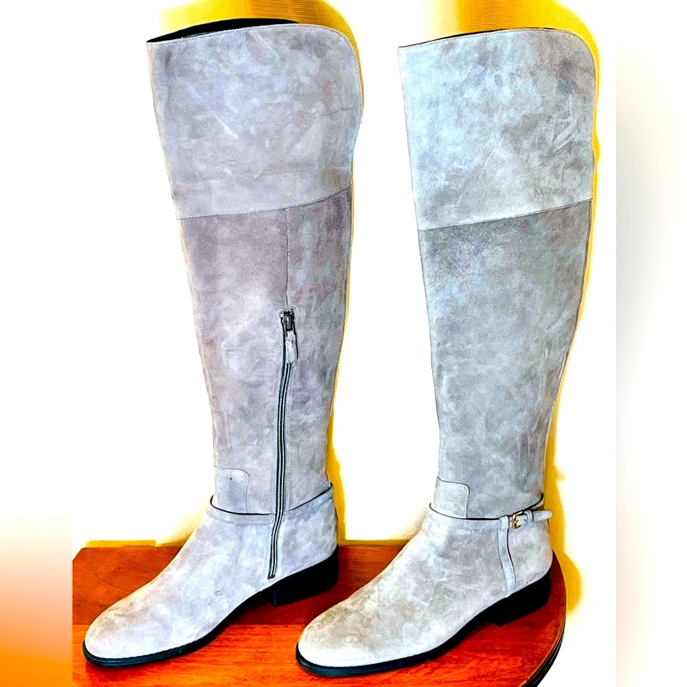 New COLE HAAN women’s suede Grand.OS over the knee grey boots size 8B